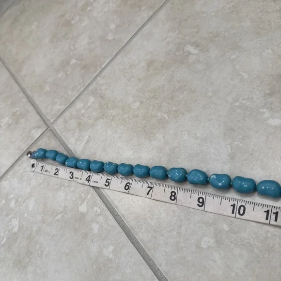 KJL Kenneth Jay Lane Aqua Blue Green Color Necklace Jewelry Signed 35" Czech - Picture 9 of 9